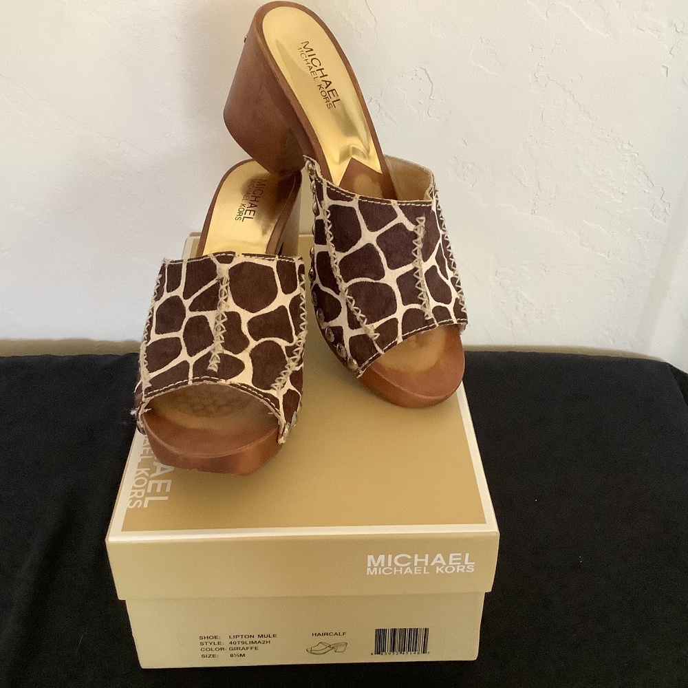 Michael Kors Giraffe Print Lipton Mule